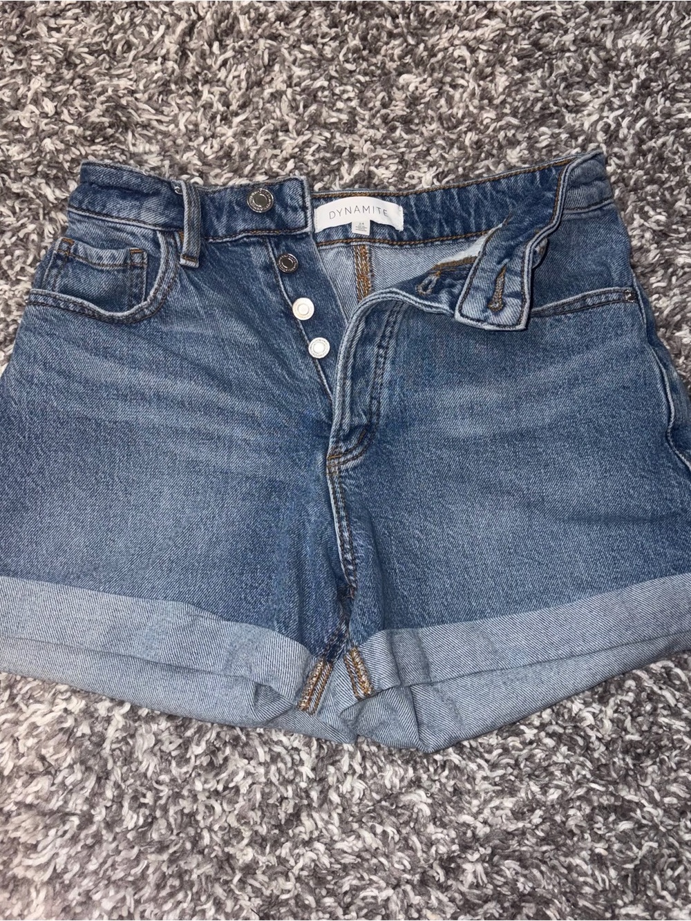 Dynamite High-Rise 5-Button-Fly Denim Shorts